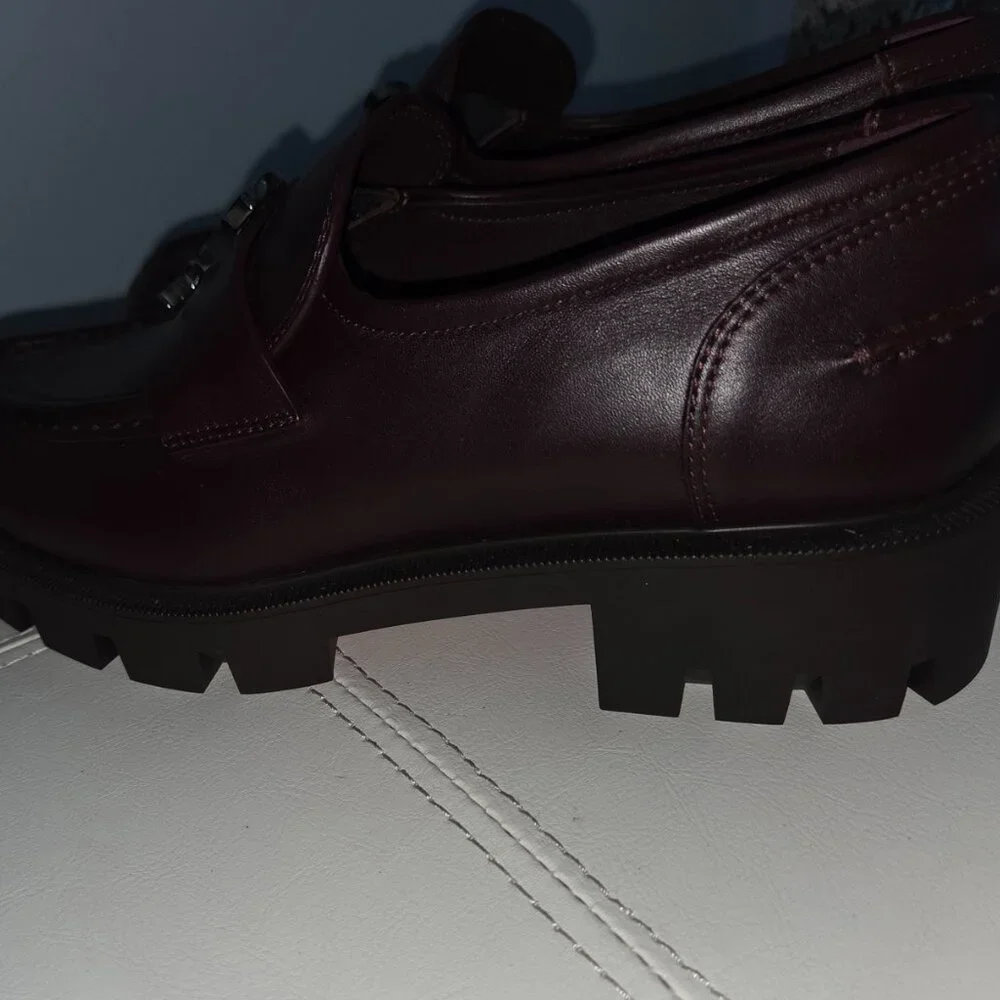 Christian Louboutin Moc Leather Women Merlot-Brown Loafers Size 36 - Picture 4 of 7